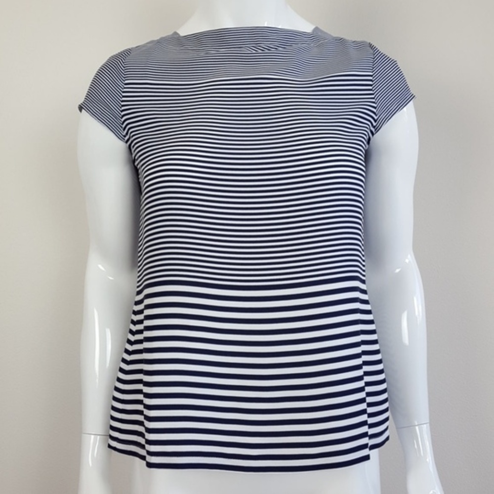 Ann Taylor LOFT Blue Striped Blouse